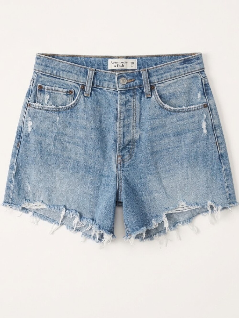 Abercrombie & Fitch Light Blue Distressed Cutoff Denim Shorts
